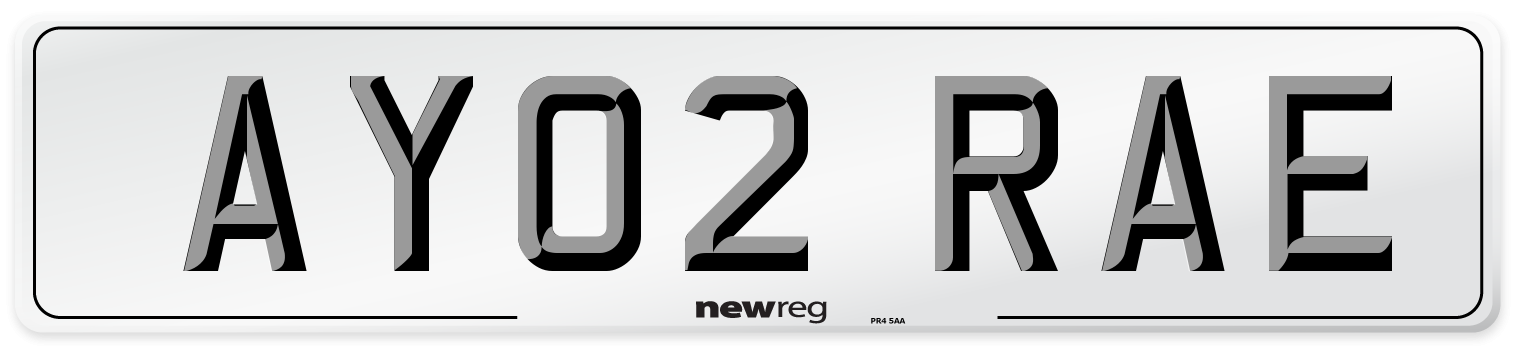 AY02 RAE Number Plate from New Reg